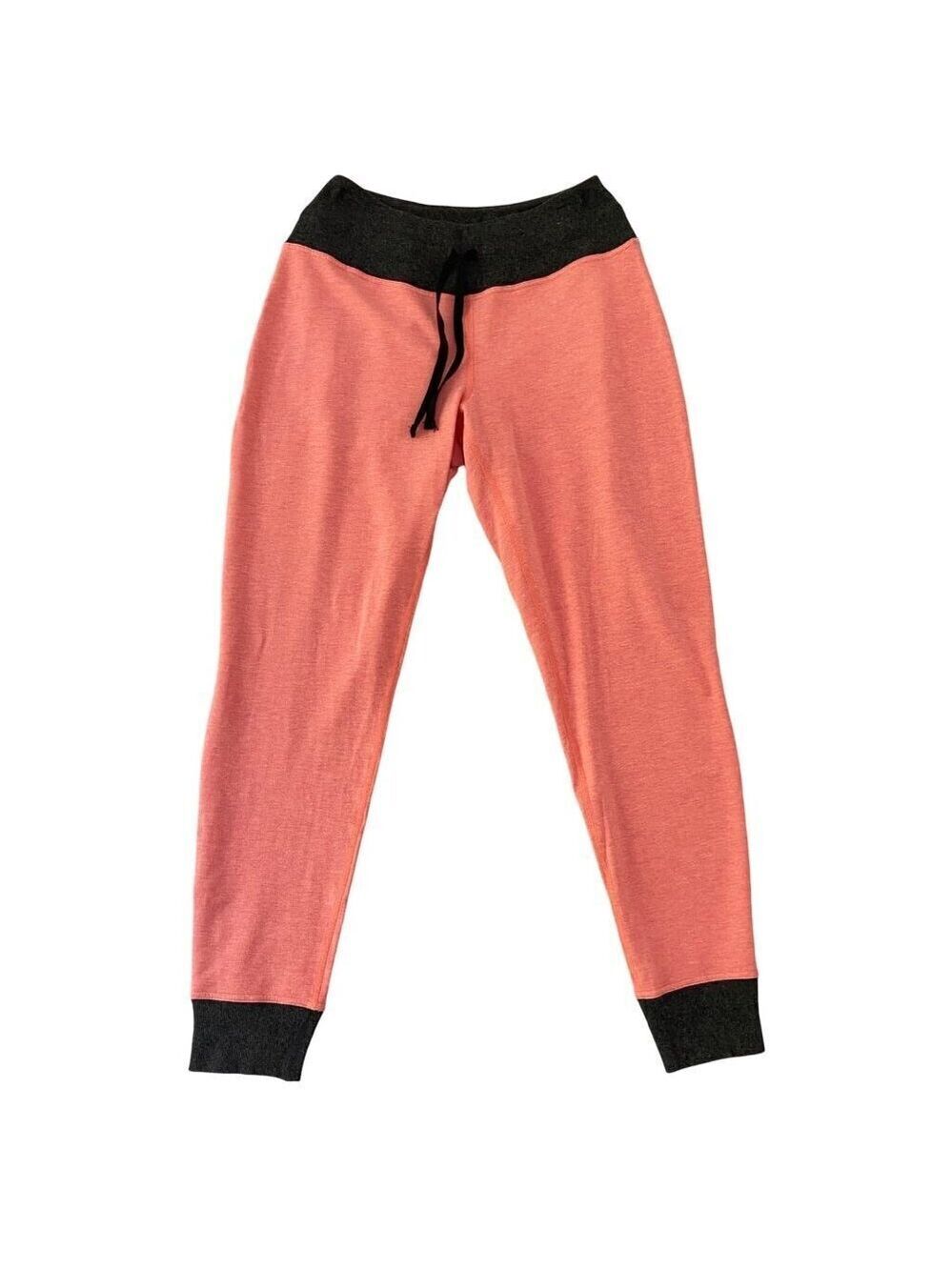 Karma Womens Coral & Charcoal Joggers With Drawstring Waist yoga loungewear cozy